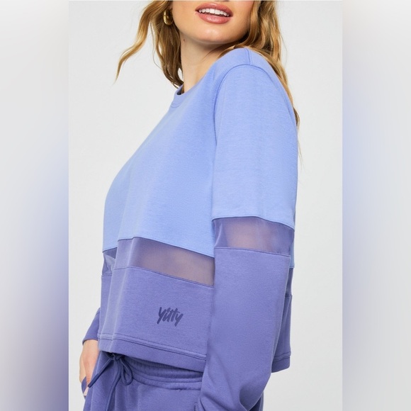 Yitty Cozy Fleece Mesh-Paneled Sweatshirt - Size XL - Picture 1 of 5